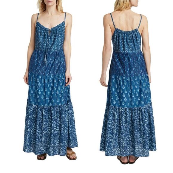 Faherty Dresses & Skirts - NWT Faherty Blue Bobo Sunchaser Tiered Maxi Dress Size S